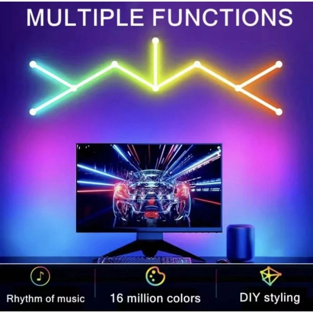 USB Waterproof Flexible RGB Neon Strip Lights Bluetooth Remote App NEW 1m/3.3ft